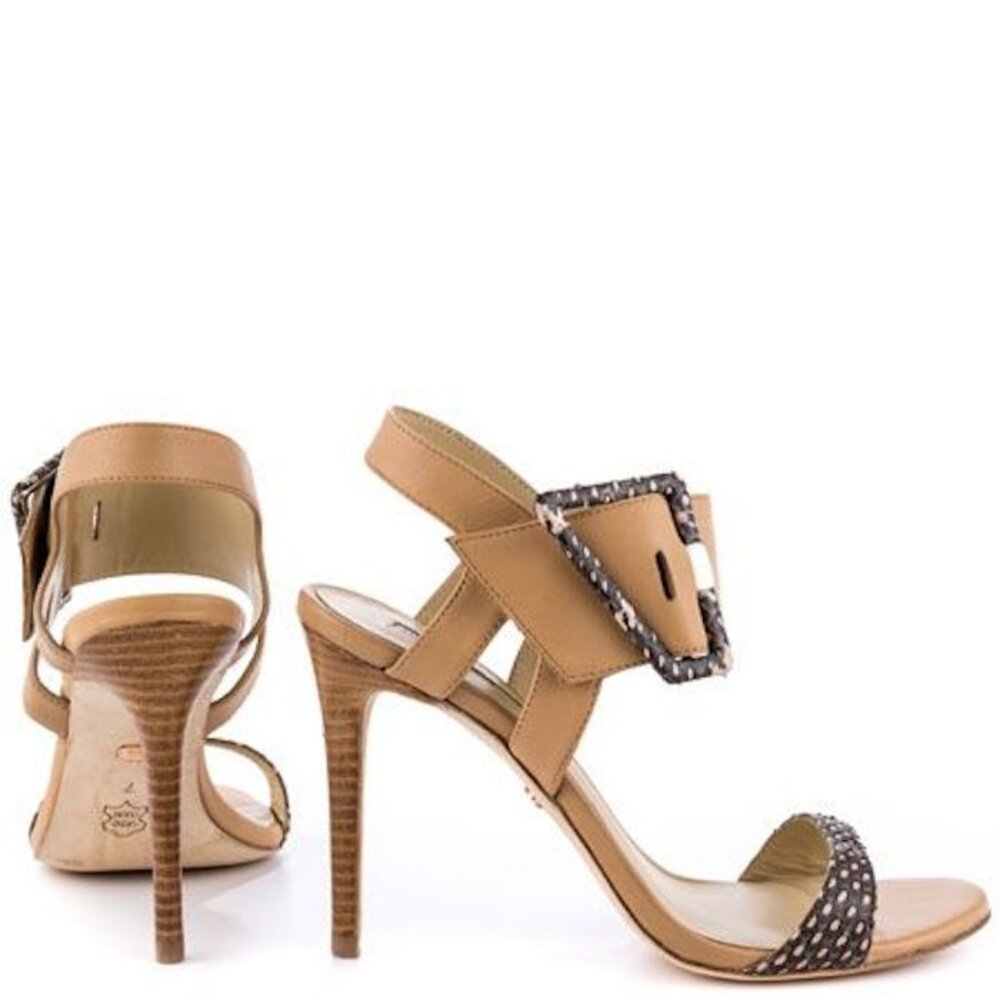 NWOB Charles David Fuze Camel Brown Open Toe Sandal